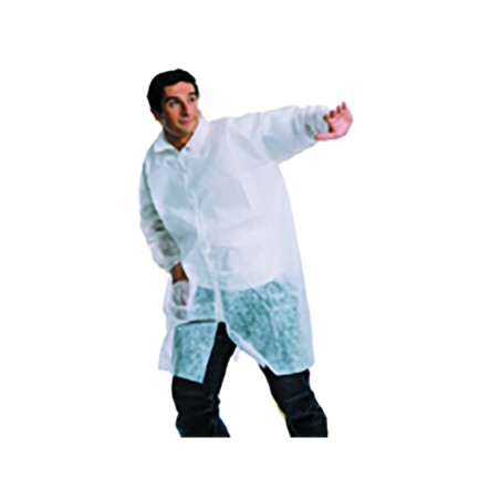 BLOUSE POLYPRO BLANCHES AVEC POCHE POIGNETS DROITS