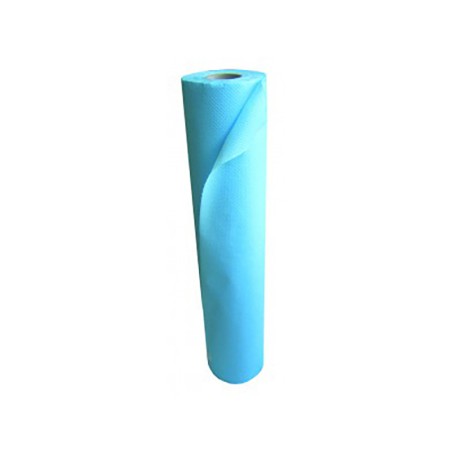 DRAPS D'EXAMENS LAIZE 75CM 150 FMTS DE 38CM LAIZE EXTRA LARGE OUATE BLEUE PLASTIFIEE GAUFREE COLLEE