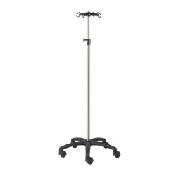 PORTE-SÉRUM 320 4 CROCHETS - BASE ABS NOIR